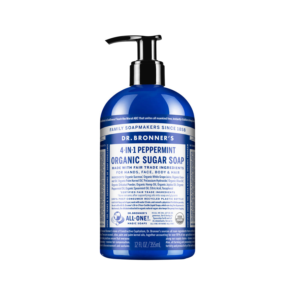 Dr. Bronner’s Organic Sugar Soap Peppermint – Organic Peppermint Sugar Soap