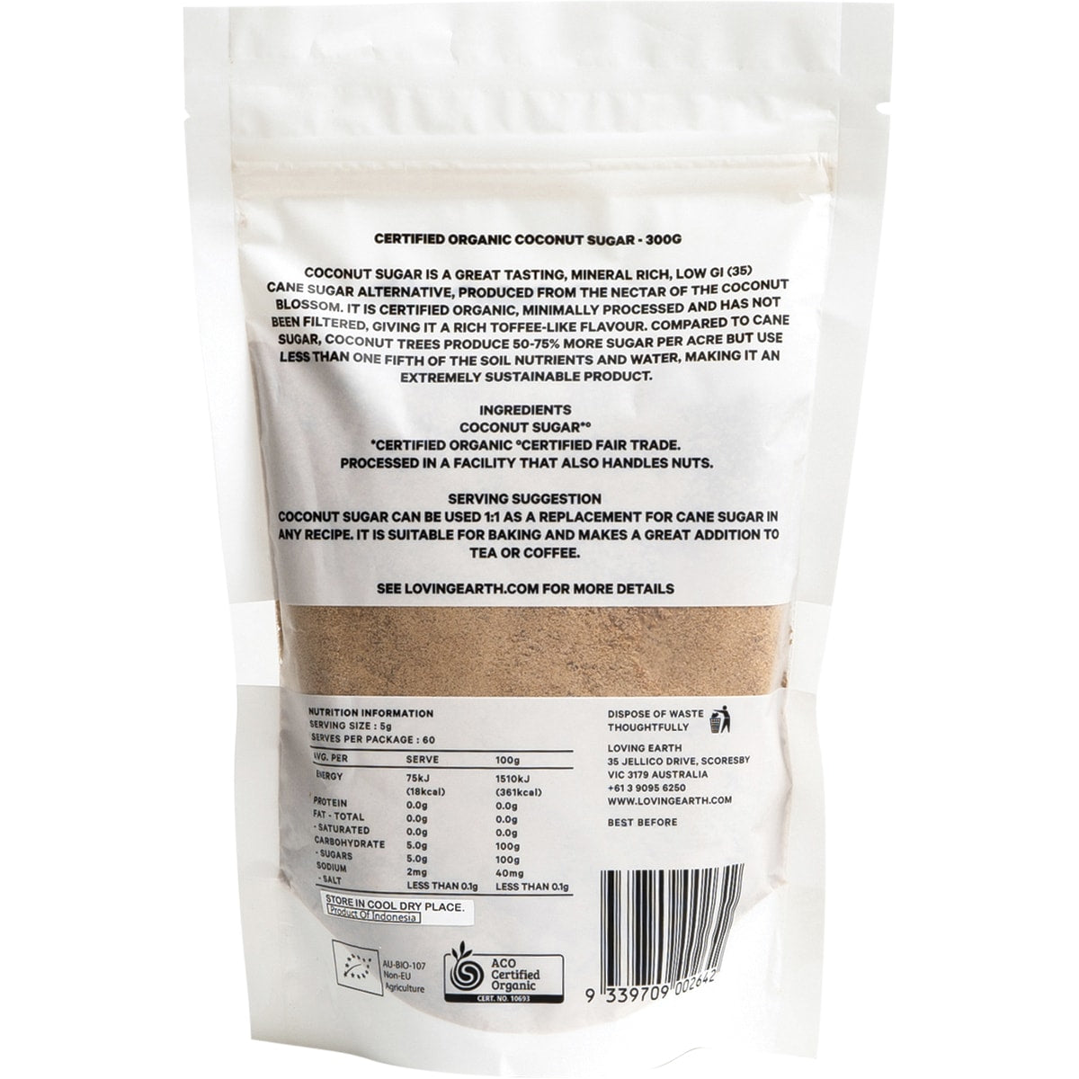 Loving Earth Organic Coconut Sugar – 300 g