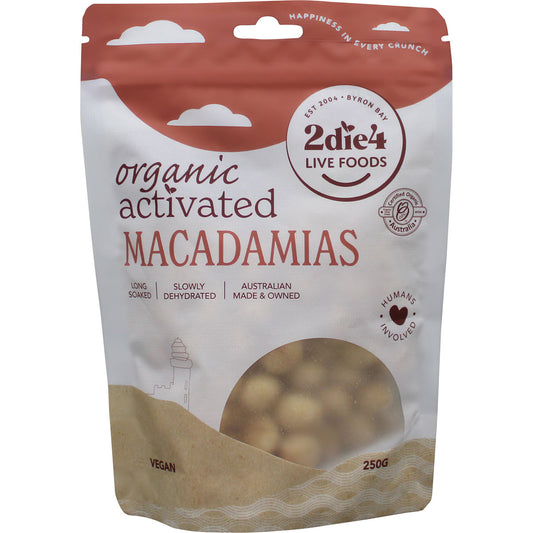2die4 Organic Activated Macadamias- 250g