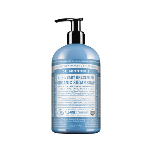 Dr. Bronner’s Organic Sugar Soap Unscented – Organic Unscented Sugar Soap